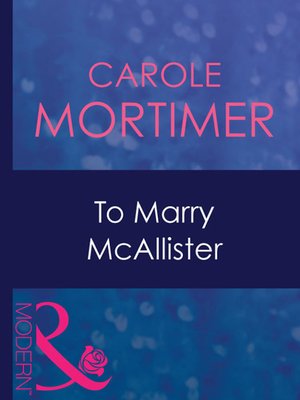cover image of To Marry McAllister